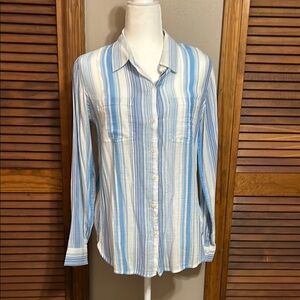 Lucky Brand Blue Striped Button Down Shirt